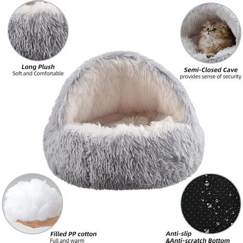 Elegant Fluffy Self-Warming Cat bed - CatGlamour.com