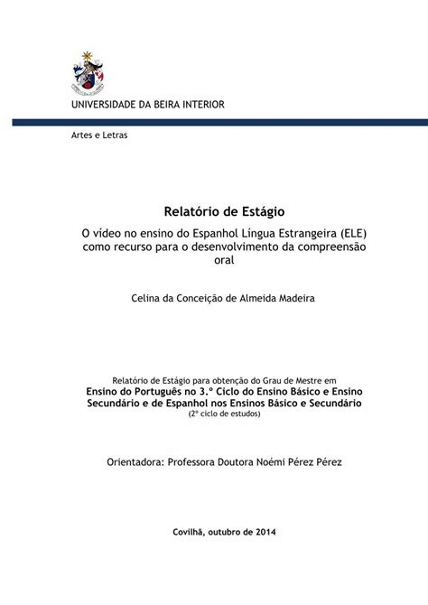 Pdf Relat Rio De Est Gio Ubibliorum Ubi Pt Ensinar L Nguas