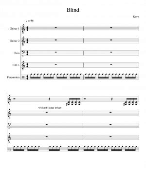 Free sheet music: Blind- by Korn, Play and Download any time