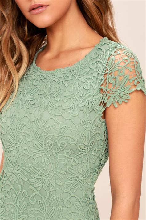 Cute Backless Dress - Sage Green Dress - Lace Dress - $58.00