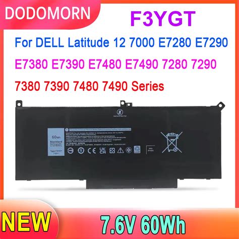 DODOMORN F3YGT Laptop Battery For Dell Latitude 12 7000 7280 7290 13