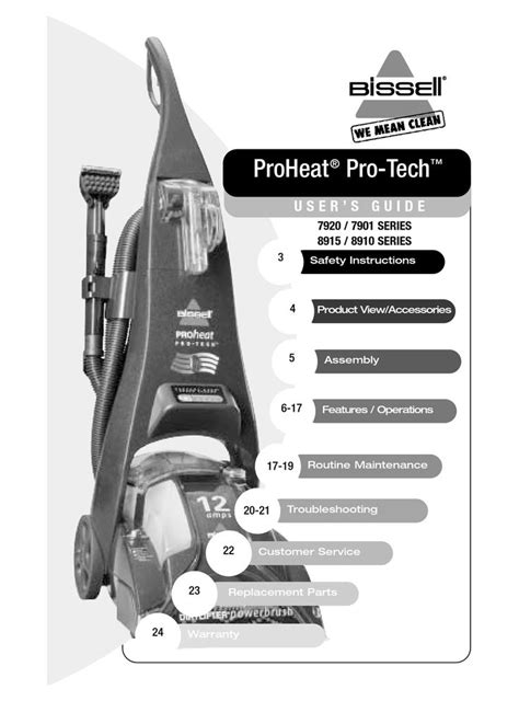 View and Download Bissell ProHeat Pro-Tech 7920 SERIES user manual ...