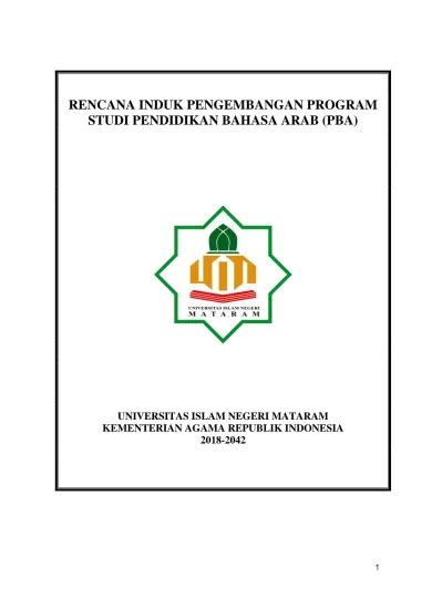 RENCANA INDUK PENGEMBANGAN PROGRAM STUDI PENDIDIKAN BAHASA ARAB PBA