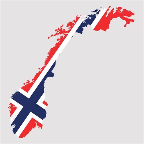 Premium Vector Map Of Norway Norwegian Flag Symbol Of Norway