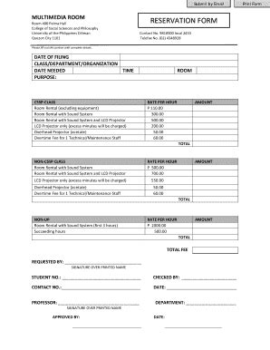 Fillable Online Kssp Upd Edu Reservation Form College Of Social