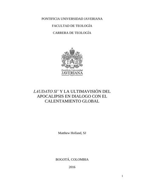 Pdf Laudato Si Y La Ultimavisi N Del Apocalipsis En Dokumen Tips