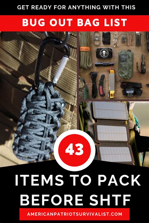 Bug Out Bag List Items To Pack Before Shtf Bug Out Bag Survival