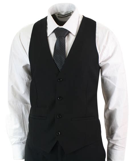 Paul Andrew Parker Mens Piece Black Tailored Fit Complete Suit