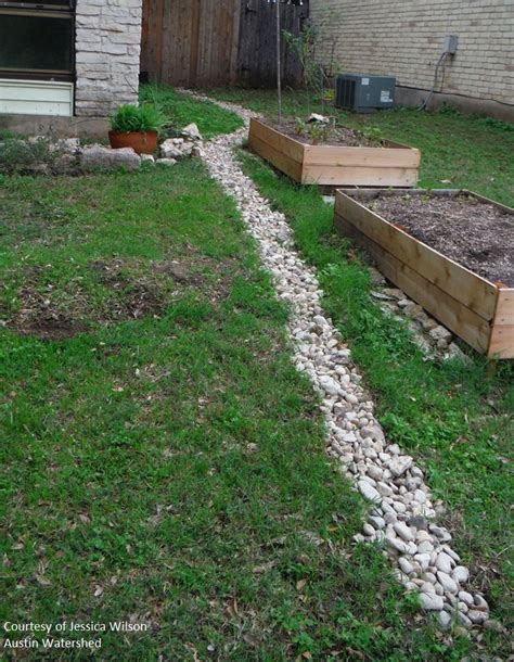 dry creek swale courtesy of Austin Watershed for Central Texas Gardener | Rain garden, Dry creek ...