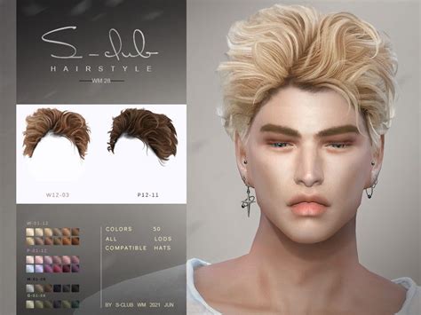 sims4 men hair, 50 colors, compatible with hat HQ mod, hope you like, thank you! Found in TSR ...