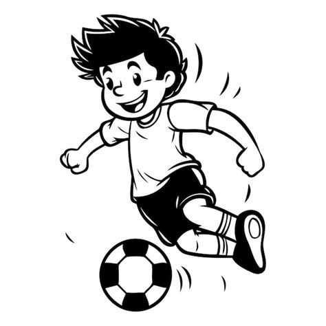 Premium Vector Cartoon Soccer Player Kicking The Ball Vector