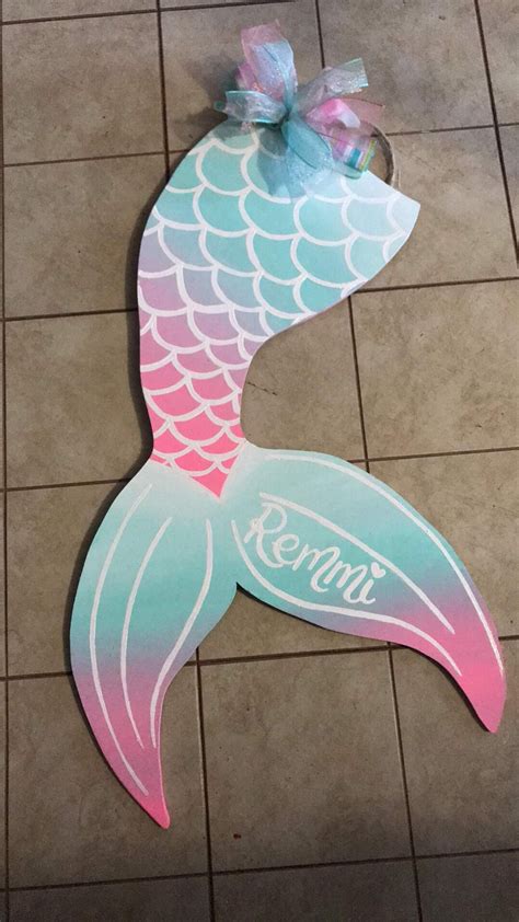 Mermaid Tail Door Hanger Mermaid Door Hanger Mermaid Tail Etsy In