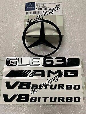 Gloss Black Rear Star Badges Emblems For Mercedes Gle S Amg C