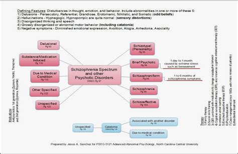 Psychology Student Dsm Schizophrenia Spectrum Study Map