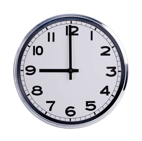 Round Office Clock Shows Nine O Clock Stock Photo At Vecteezy