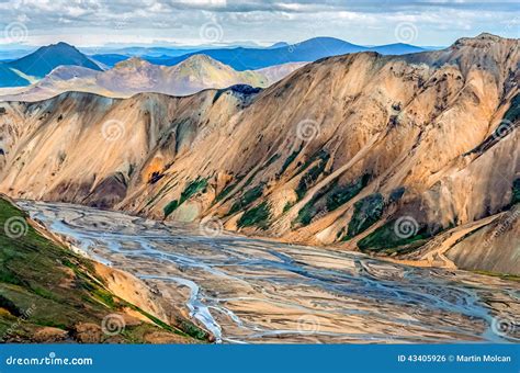 Landmannalaugar Colorful Rainbow Mountains Royalty Free Stock Photo