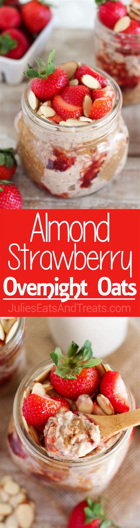 Almond Strawberry Overnight Oats Breakfast Smoothie Recipes