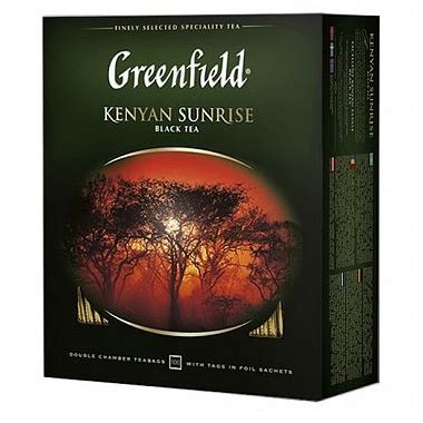 Чай Greenfield Kenyan Sunrise, черный, 100 пакетиков: продажа, цена в ...