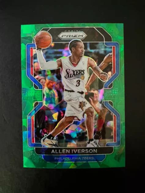 2021 22 PANINI PRIZM Allen Iverson glace craquée verte Prizm 255 76ers