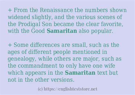 In Sentence Examples Of Samaritan Englishteststore Blog