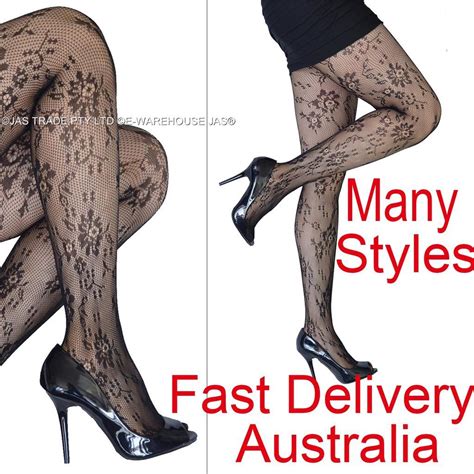 Lingerie Lace Fishnet Stockings Tights Floral Flower Pantyhose Garter