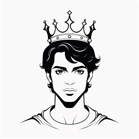 Regal King Portrait Outline SVG - svgcollections.com