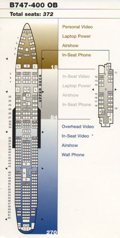 Vintage Airline Seat Map United Airlines Boeing 747 400 Ob 8700 Hot Sex Picture