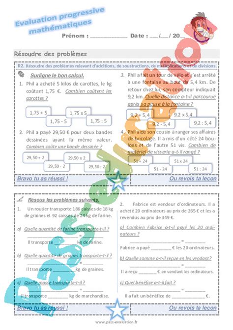 Evaluation Progressive Par Comp Tences Cm Pdf Imprimer