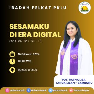 Ibadah Pelkat Pklu Februari Gpib Gideon Depok