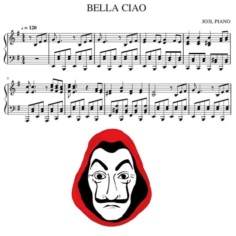 La Casa De Papel Bella Ciao Sheets By Jo3l Piano