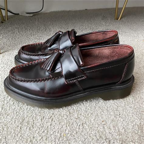 Dr Martens Adrian Tassel Loafer In Cherry Red Depop