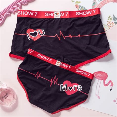 I Love You Printed Couples Matching Underwear Set Bigberyl