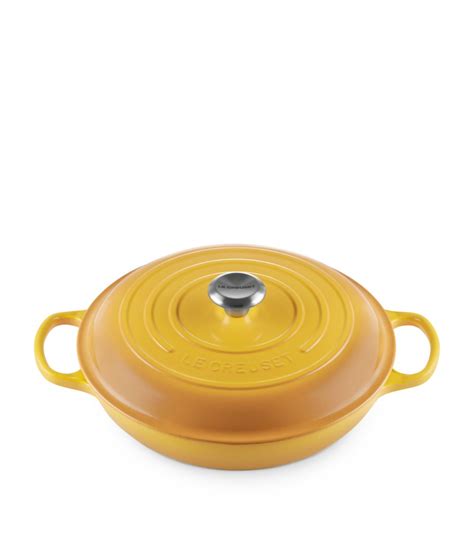 Le Creuset Yellow Cerise Shallow Casserole Dish 30cm Harrods UK