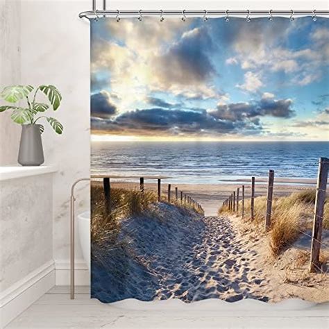 Vandarllin Tm Beach Shower Curtain Ocean Waves Sunset