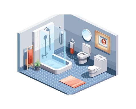 Premium Vector Living Room Isometric Vector Flat Minimalistic