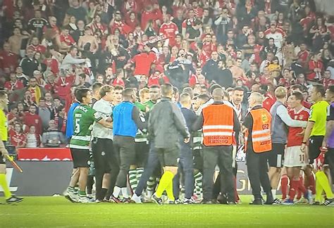 V Deo Jogadores Do Benfica E Sporting Entraram Em Confronto Ap S