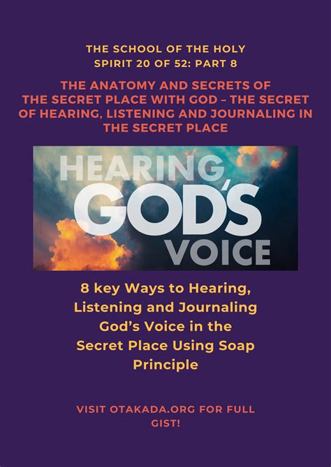 The Anatomy And Secrets Of The Secret Place With God The Secret Of