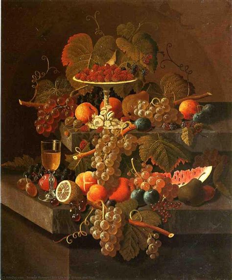 Réplique De Peinture Still Life with Grapes and Fruit de Severin Roesen