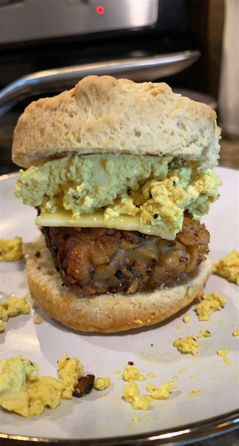 Vegan Sausage Egg And Cheese Biscuit The Plant Based Cajun