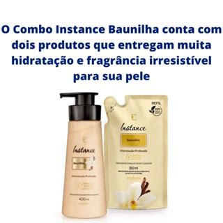 Kit Instance Baunilha Hidratante Corporal 400ml Refil 350ml Eudora