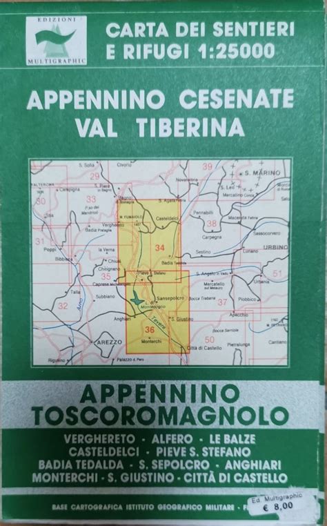 Carta Escursionistica Edizioni Multigraphic Casentino Val Tiberina