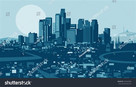 Los Angeles Skyline Stock Vector (Royalty Free) 243442906 | Shutterstock