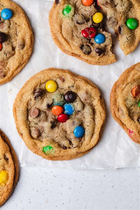 Crispy Chocolate Chip Cookies With Mandms Style Sweet