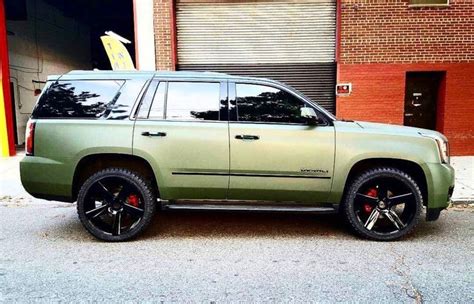 Yukon Denali Matte Army Green Wrap Suv Trucks Chevy Tahoe Chevrolet Tahoe