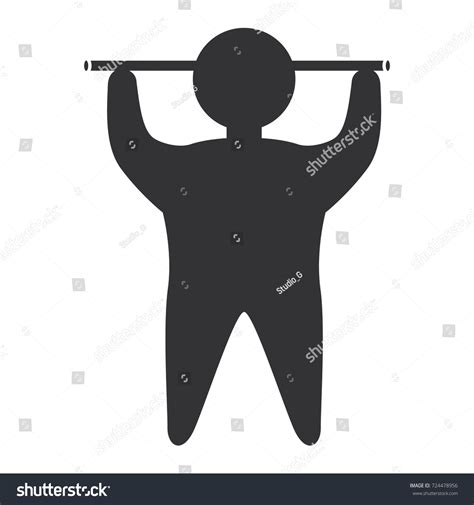 Fitness Silhouette Human Weight Lifting Stock Vector Royalty Free