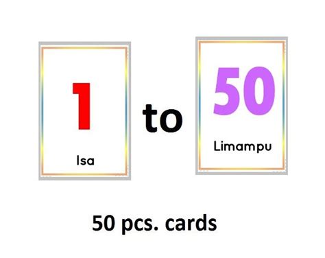 Laminated Flash Cards Numbers 1 50 And 51 100 Filipino Educational