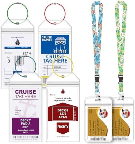 Amazon 4 Pack Cruise Luggage Tag Holder For Carnival MSC Costa