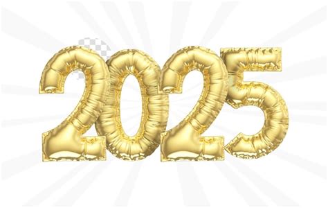 Premium PSD Happy New Year 2025 Gold 3d Render