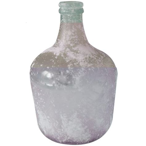 Litton Lane Clear Handmade Frosted Spanish Bottle Recycled Glass