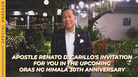 APOSTLE RENATO D CARILLO S INVITATION FOR YOU IN THE UPCOMING ORAS NG